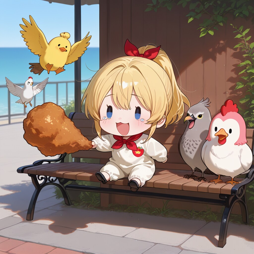 鳥と金髪ちゃん