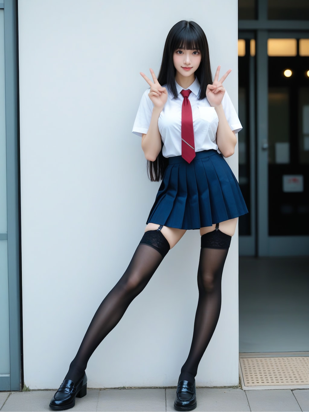 黒ストッキングがキュートな今日の私、見ててね♪