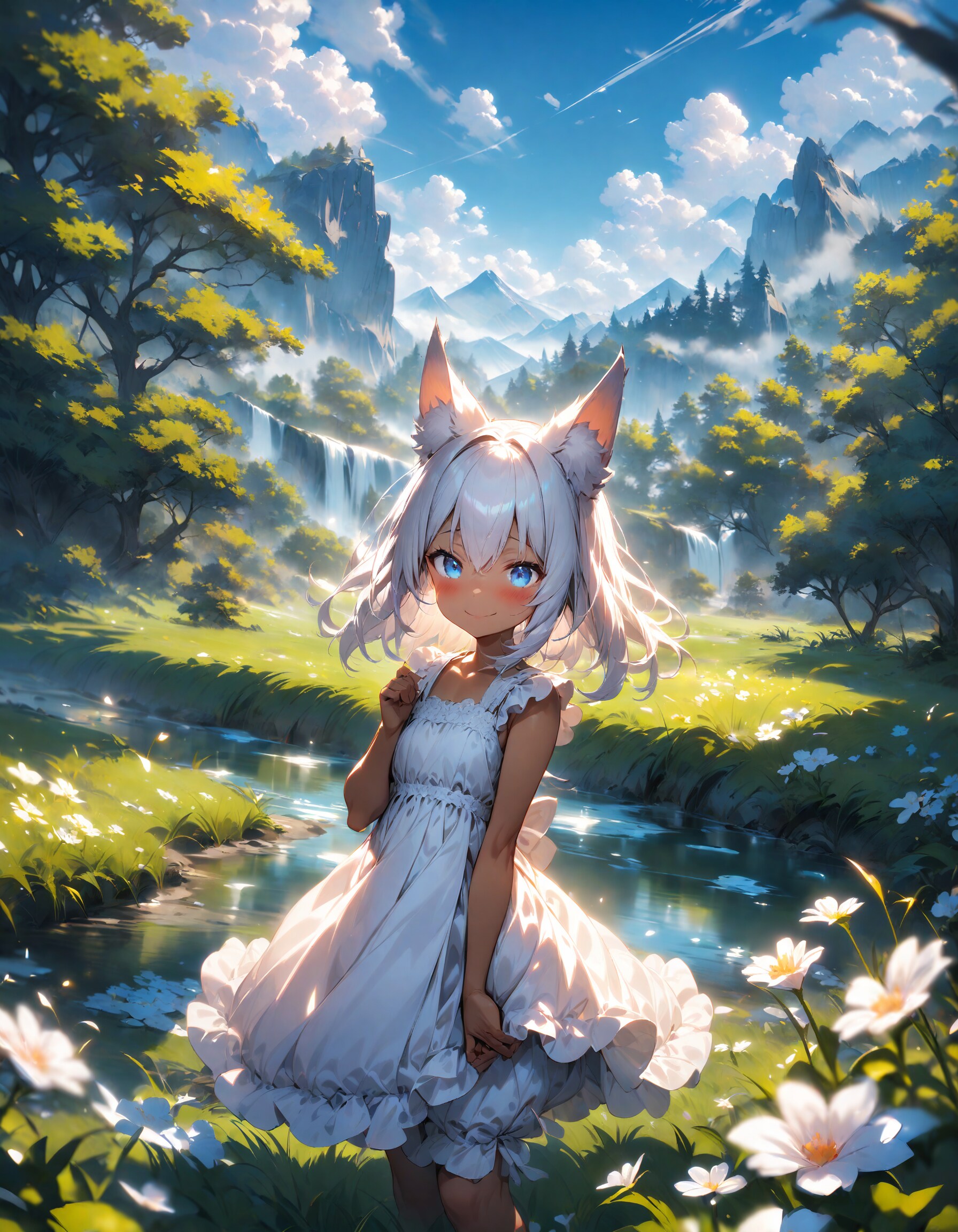 草原と狐娘 | の人気AIイラスト・グラビア