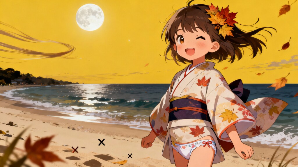 紅葉と女の子+パンツ。