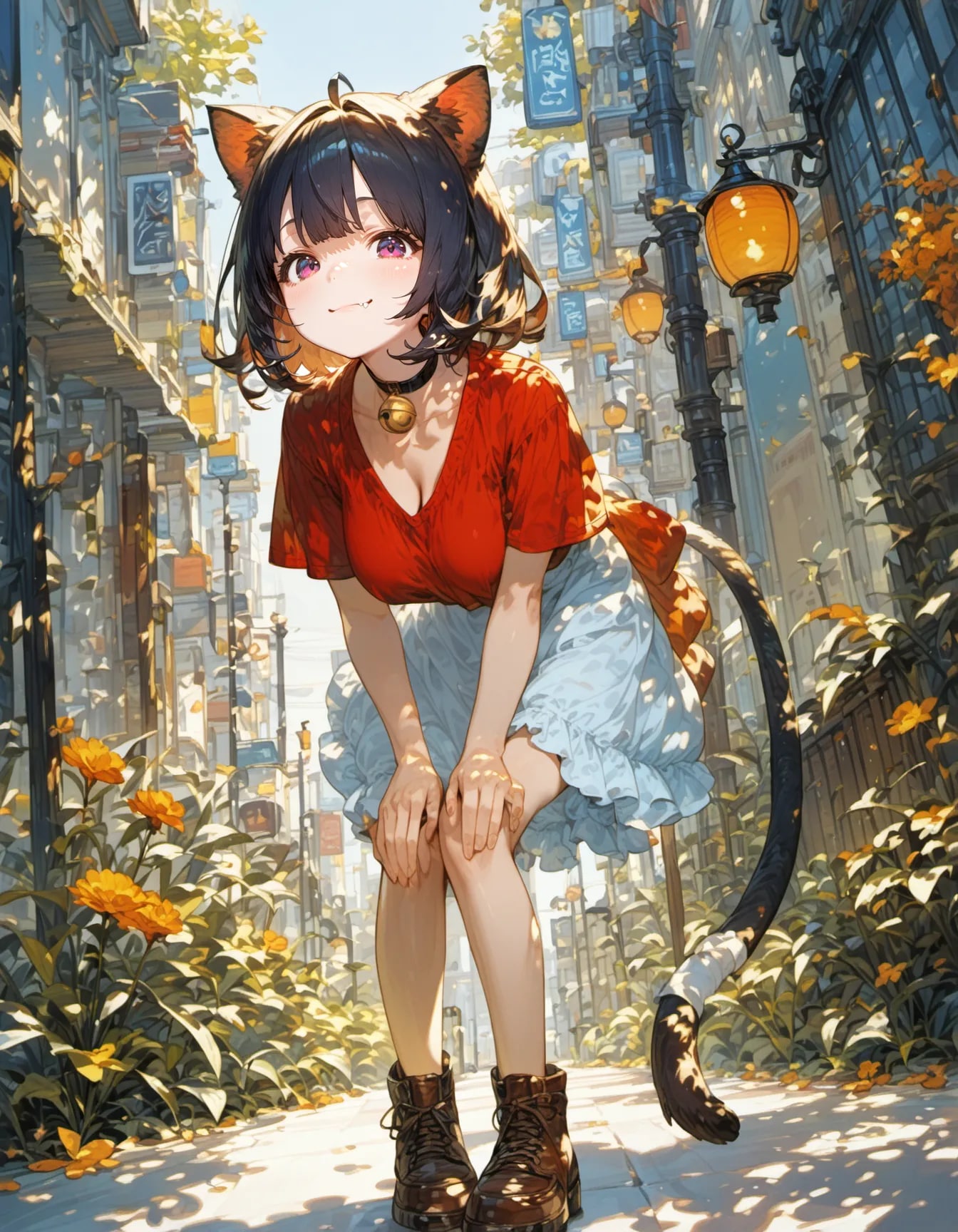 Sunlit Mischief in Amber Streets | の人気AIイラスト・グラビア