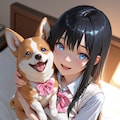 コーギーと一緒 2枚目