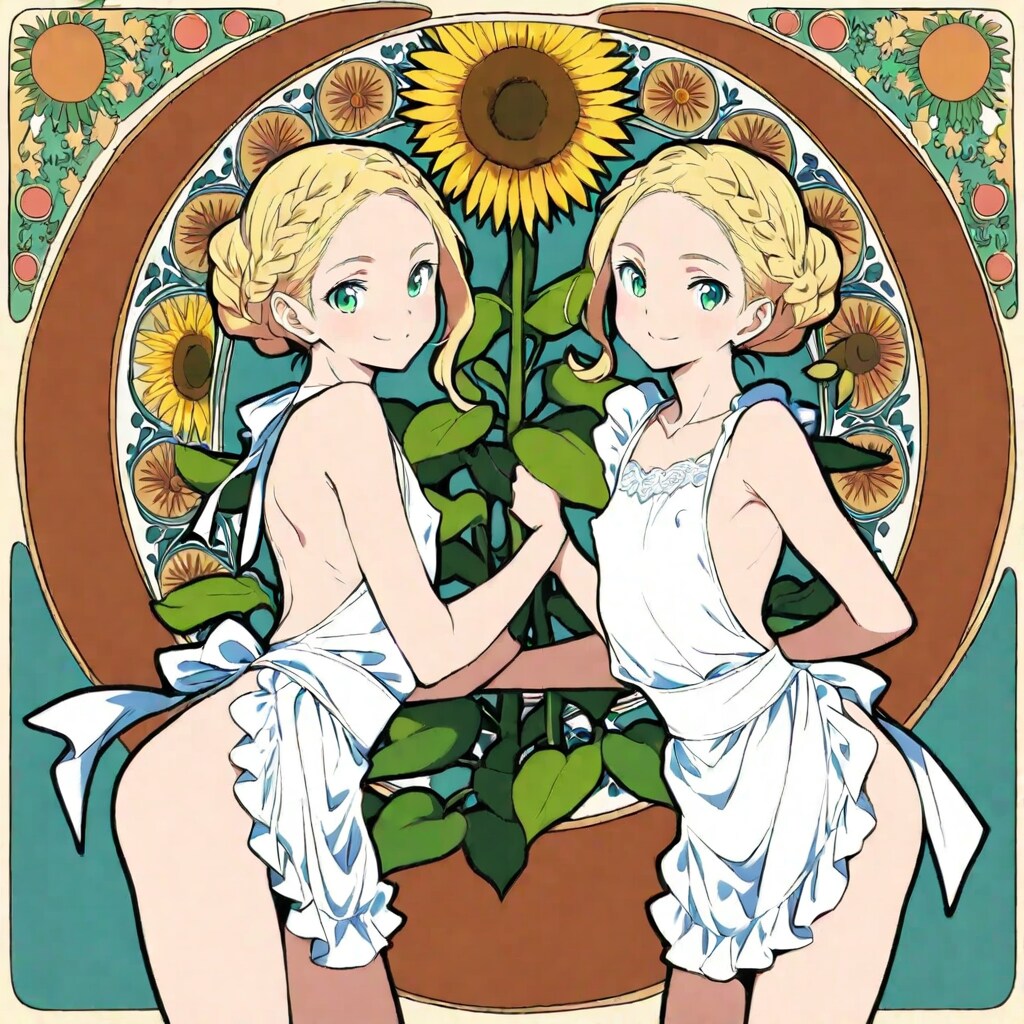 ひまわり姉妹と裸エプロン