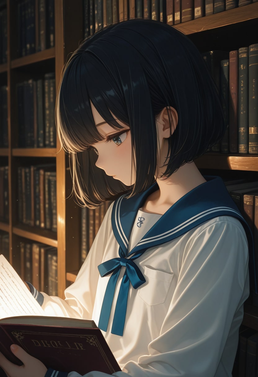 girl in library(7) | の人気AIイラスト・グラビア
