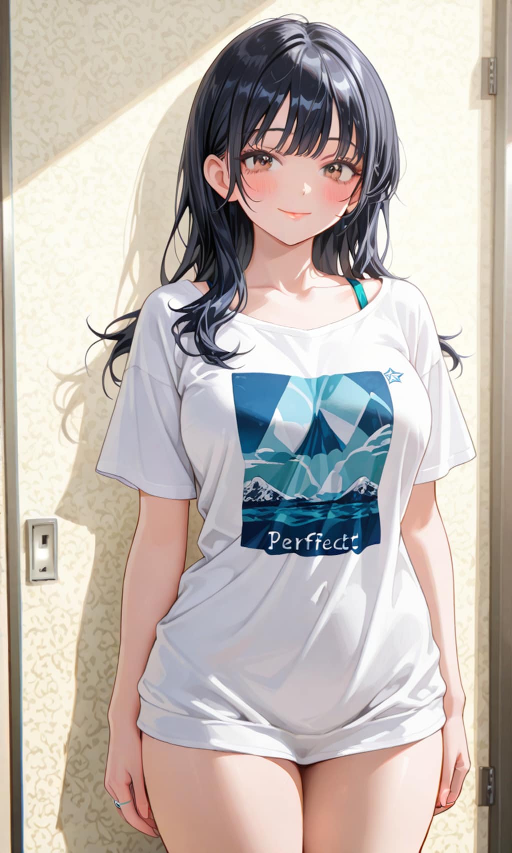 ドアの前の杏奈さん