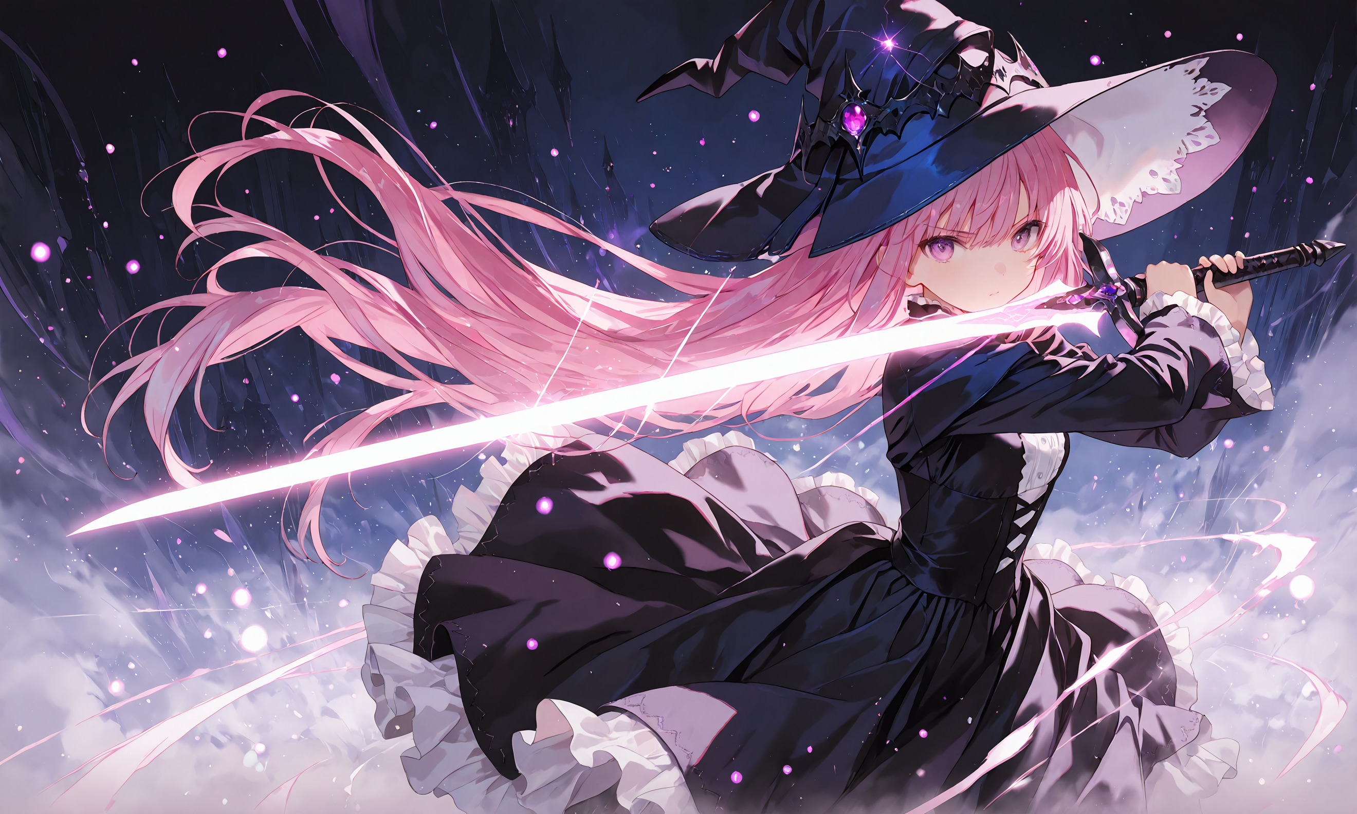 夜色に舞う桜刃 | の人気AIイラスト・グラビア