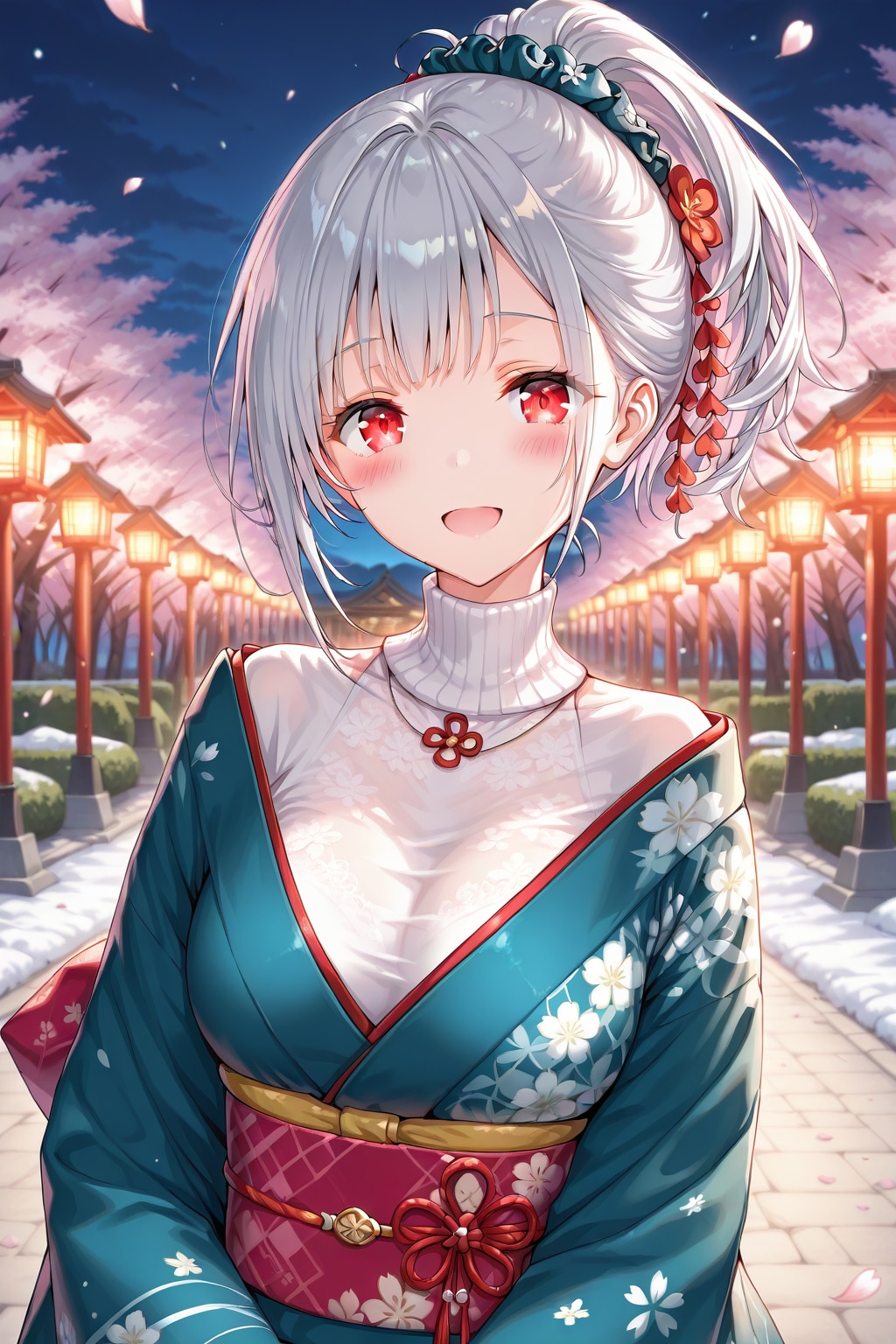 夜桜と雛菊ちゃん