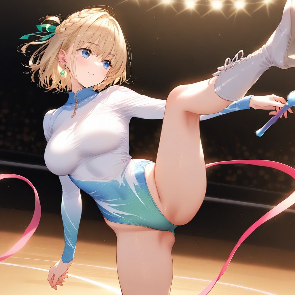 金髪ショート新体操美少女