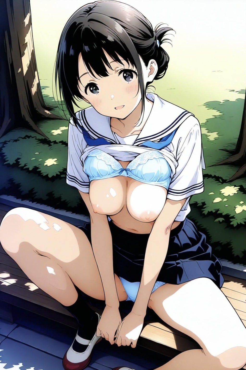 休み時間にリクエストに応えておっぱいとおパンツを見せてくれる、気前のいい いとこの姉ちゃん