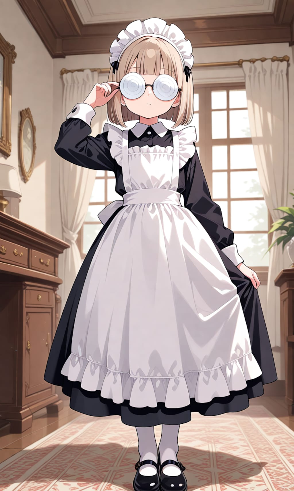 ぐるぐる眼鏡ロリメイド
