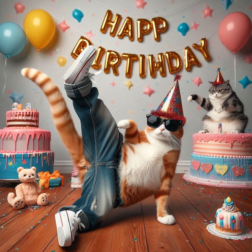 誕生日の主役になった猫