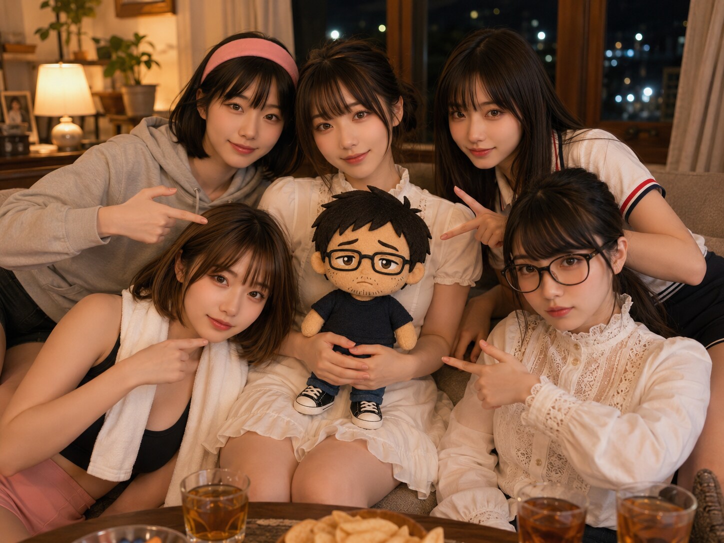 【ウチの娘シリーズ】みんなで楽しくワチャワチャ(実写版) | の人気AIイラスト・グラビア