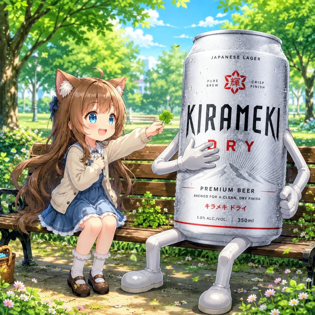 四つ葉のクローバーをプレゼントする小さな女の子