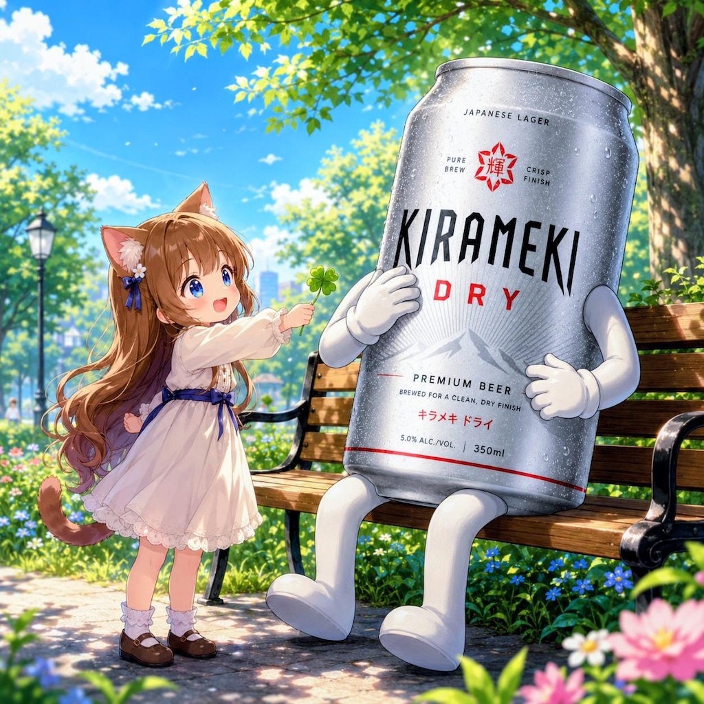 四つ葉のクローバーをプレゼントする小さな女の子