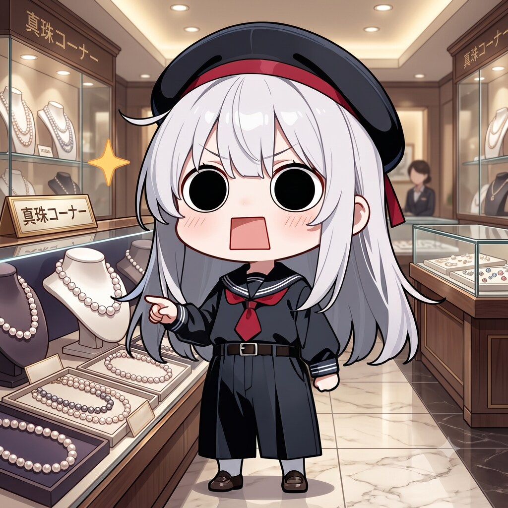 真珠を見に来たえらいこっちゃ嬢