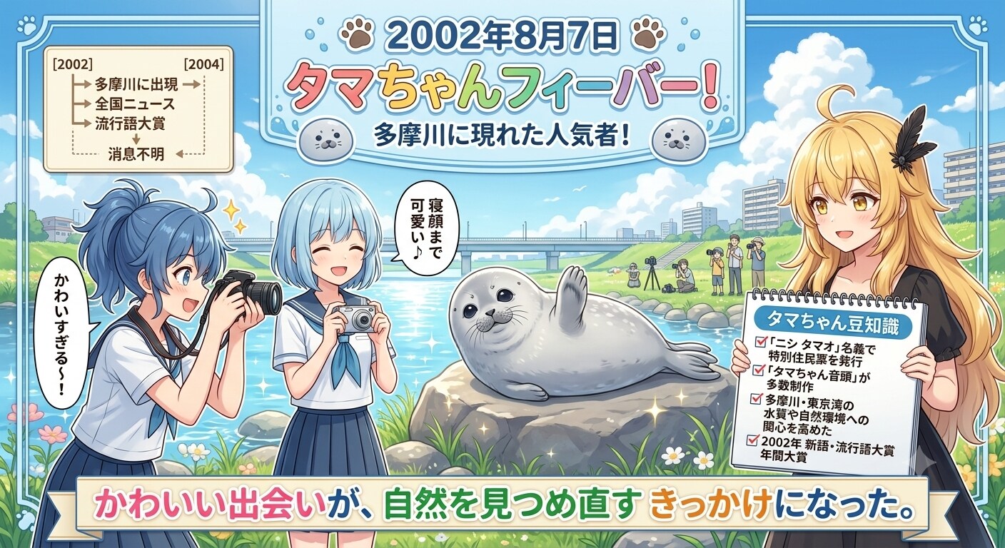 8月7日はタマちゃんが多摩川に現れた日