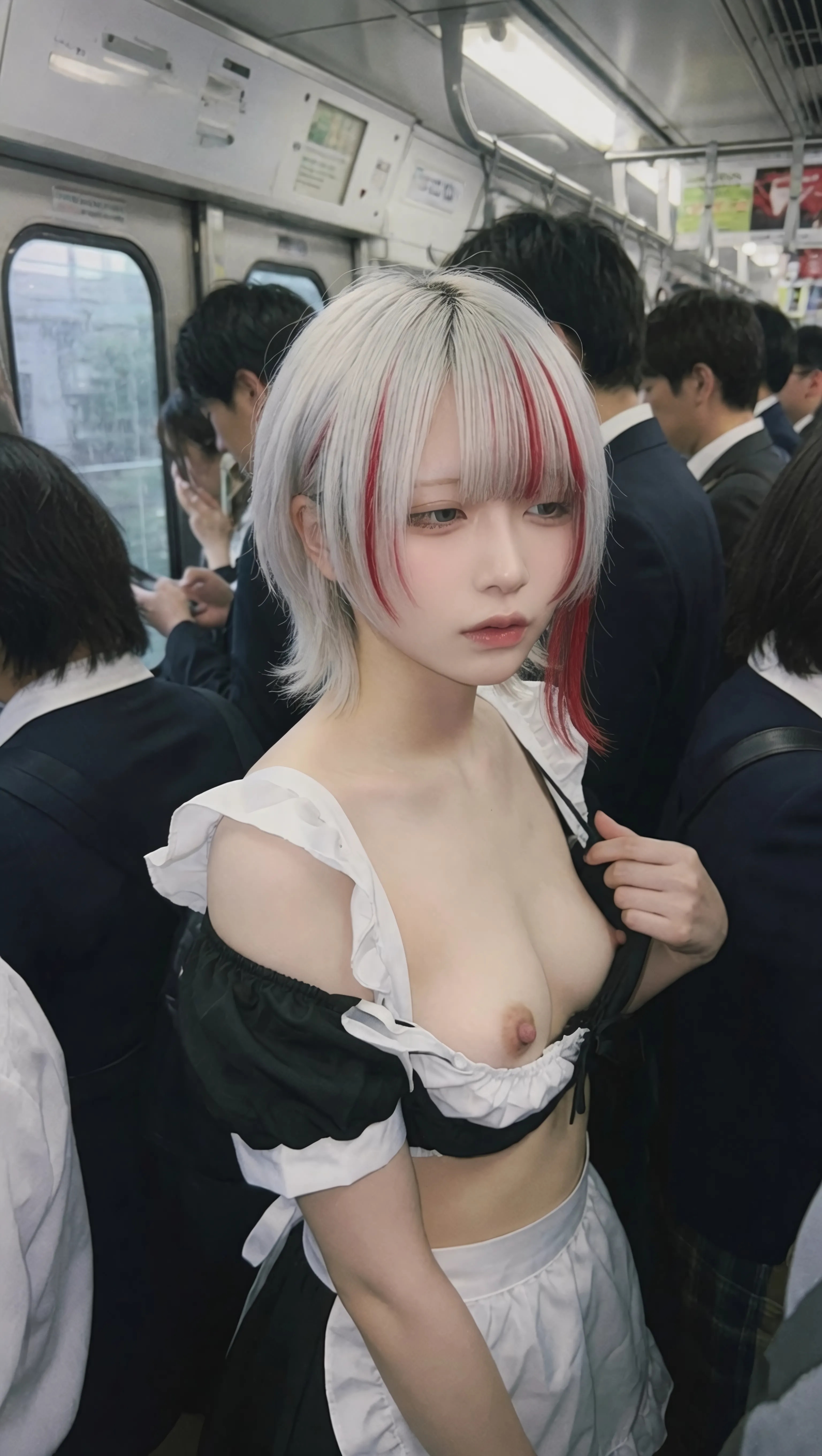 Crowded Train Maid Peek