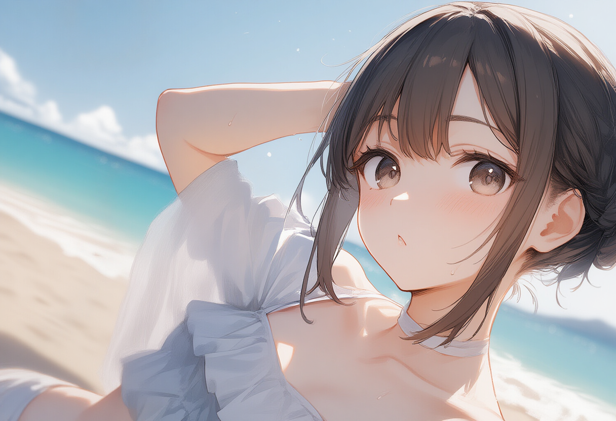 濡れ肌水着図鑑 - 美少女編 - | の人気AIイラスト・グラビア