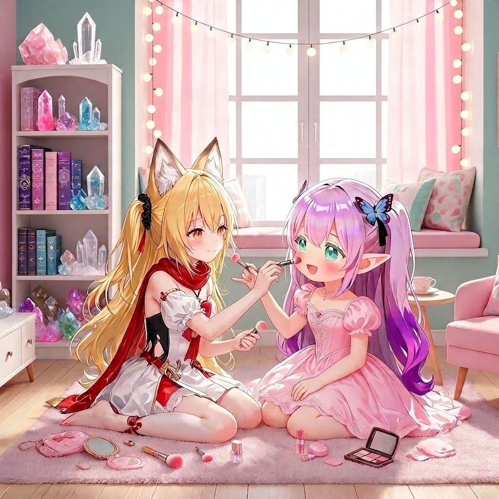 ミラさんとメイクの練習💄🪞✨