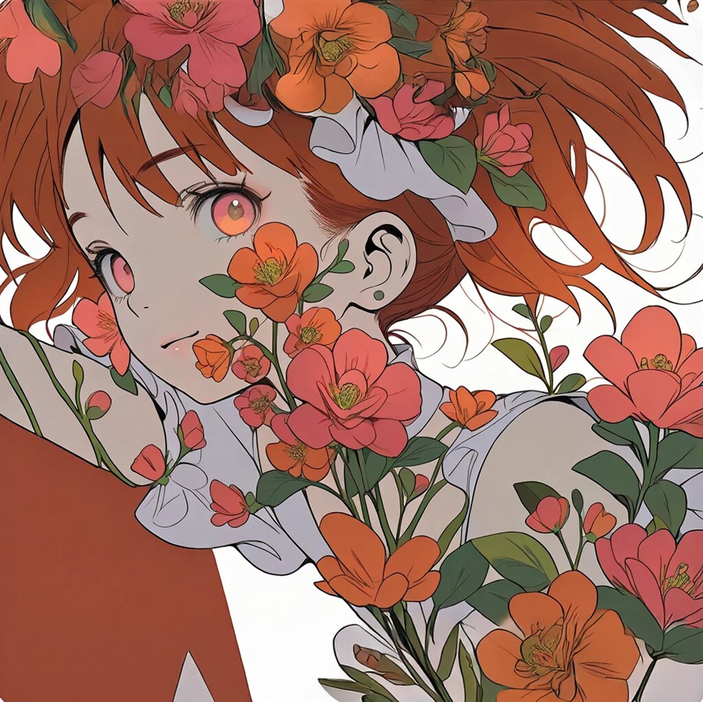 【花と翼】03赤い花 | の人気AIイラスト・グラビア