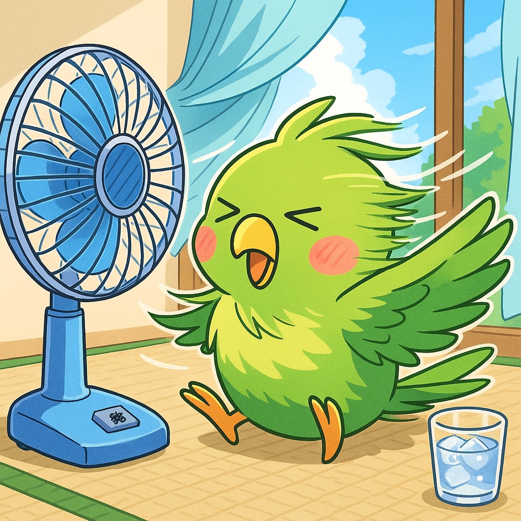 扇風機インコ