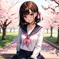 桜とセーラー服 4枚目