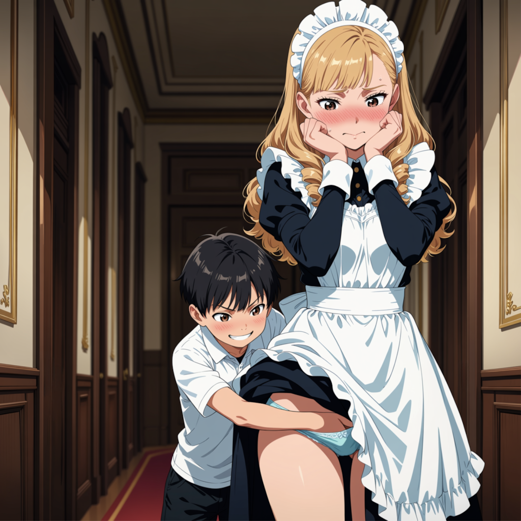 メイドさんにイタズラ