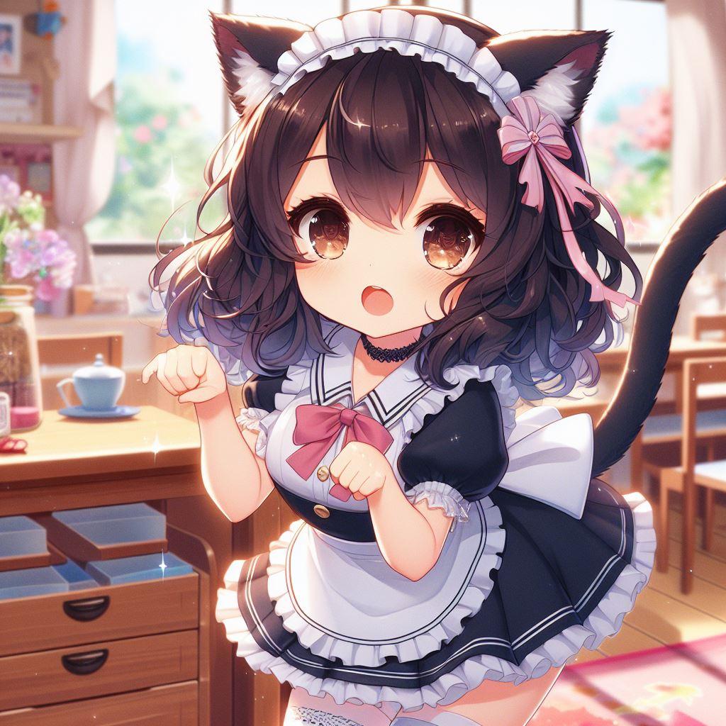 メイドねこ VS.メイドうさ