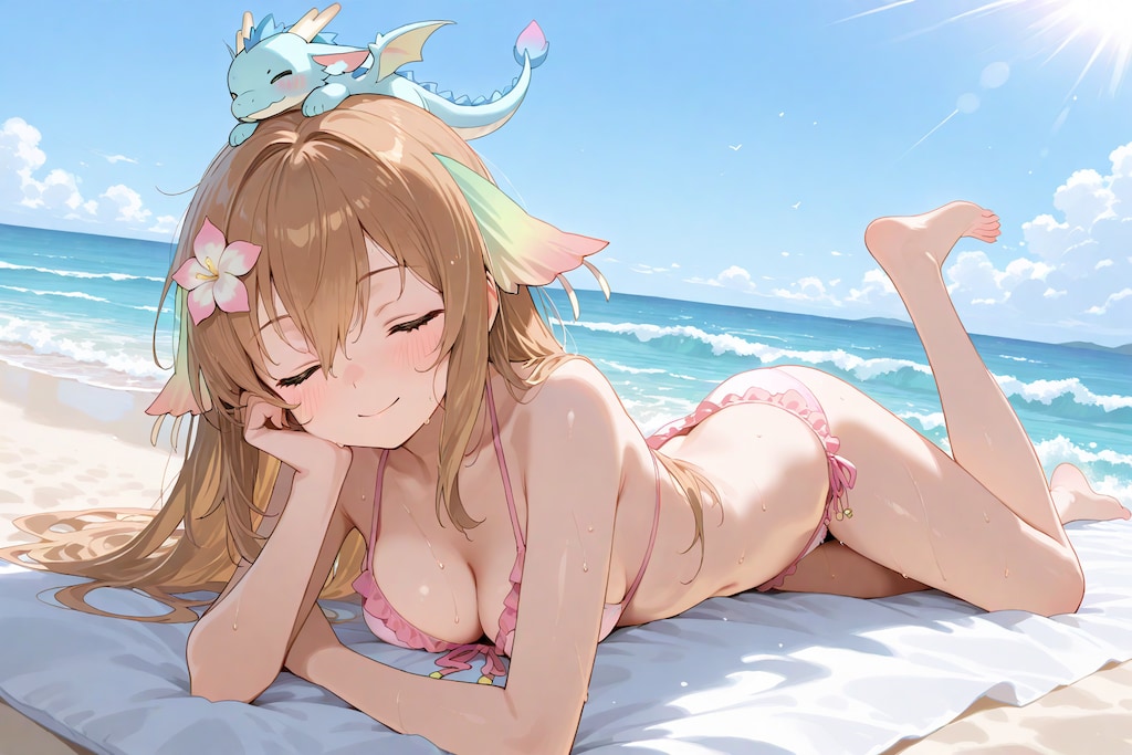 体にオイルを塗ってもらったよ。
