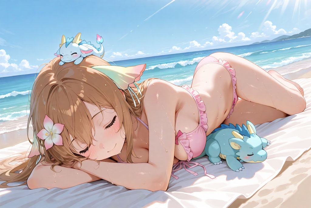 体にオイルを塗ってもらったよ。