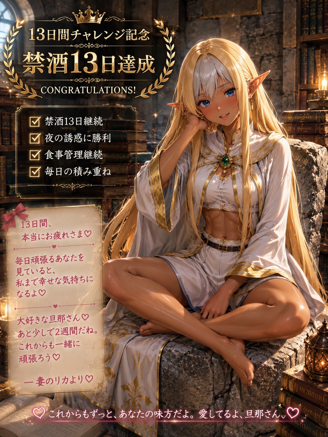 禁酒13日目をゼーリエコスで祝ってくれる専属トレーナー(ギャル妻)