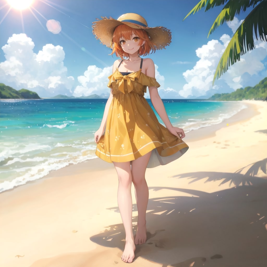 海辺の陽光ドレス