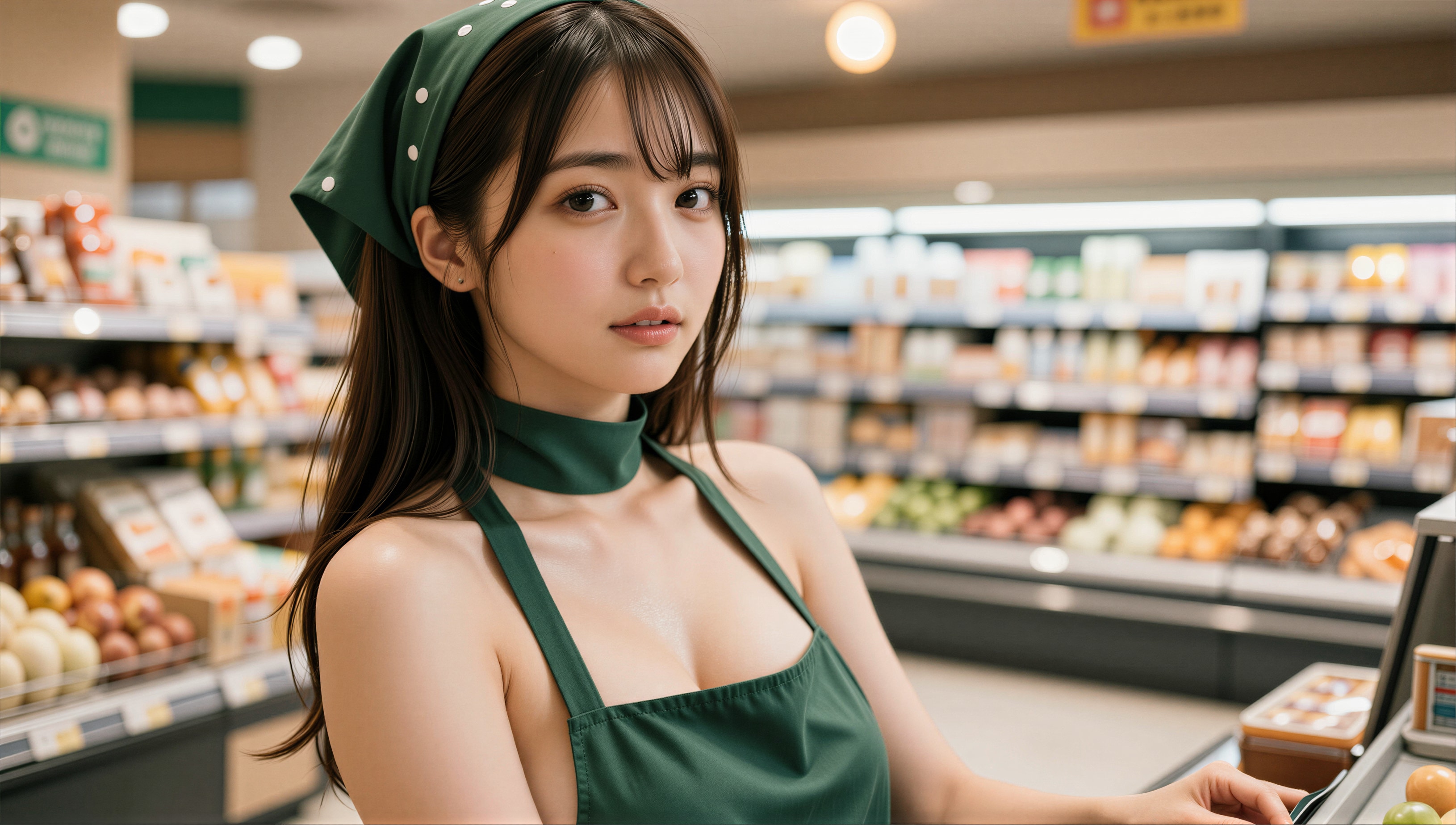 スーパーの若い店員さん