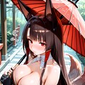 雨と傘と赤城（アズールレーン） 2枚目