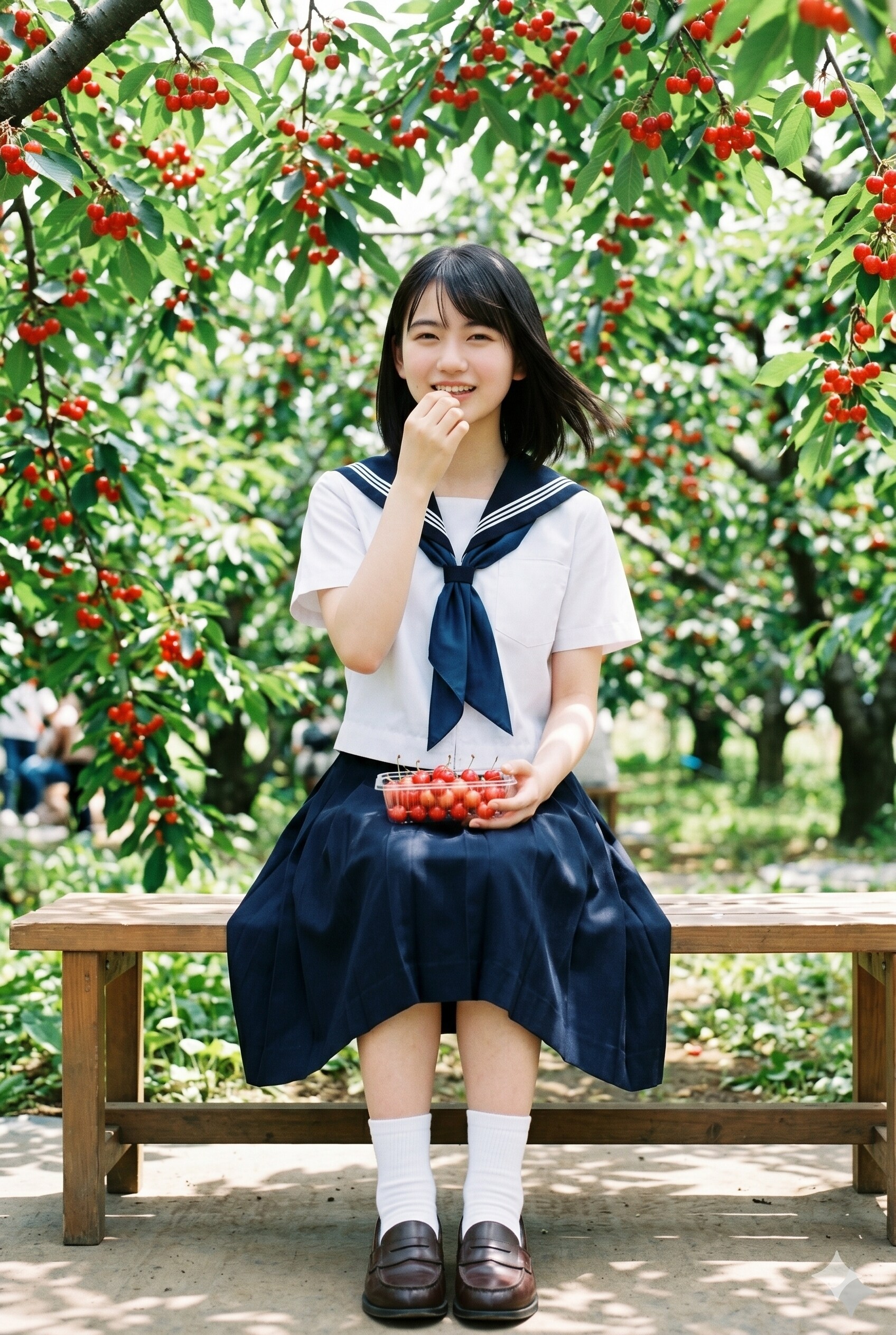 普通の美少女　サクランボ狩り