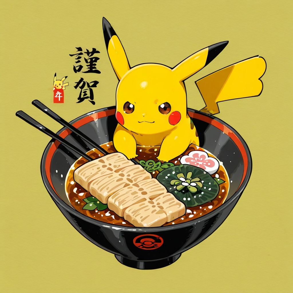 ピカチュウ　大晦日年越しそば　2025/12/31
