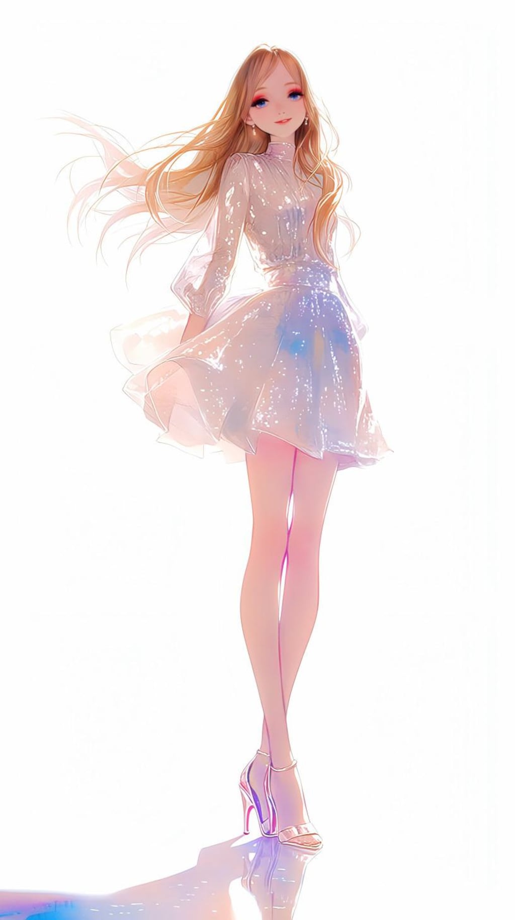 風に舞う彩りのドレス少女