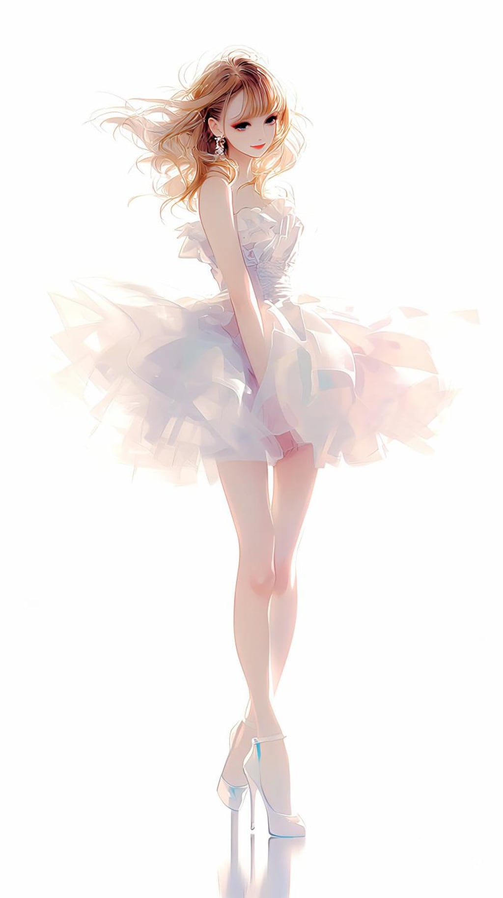 風に舞う彩りのドレス少女