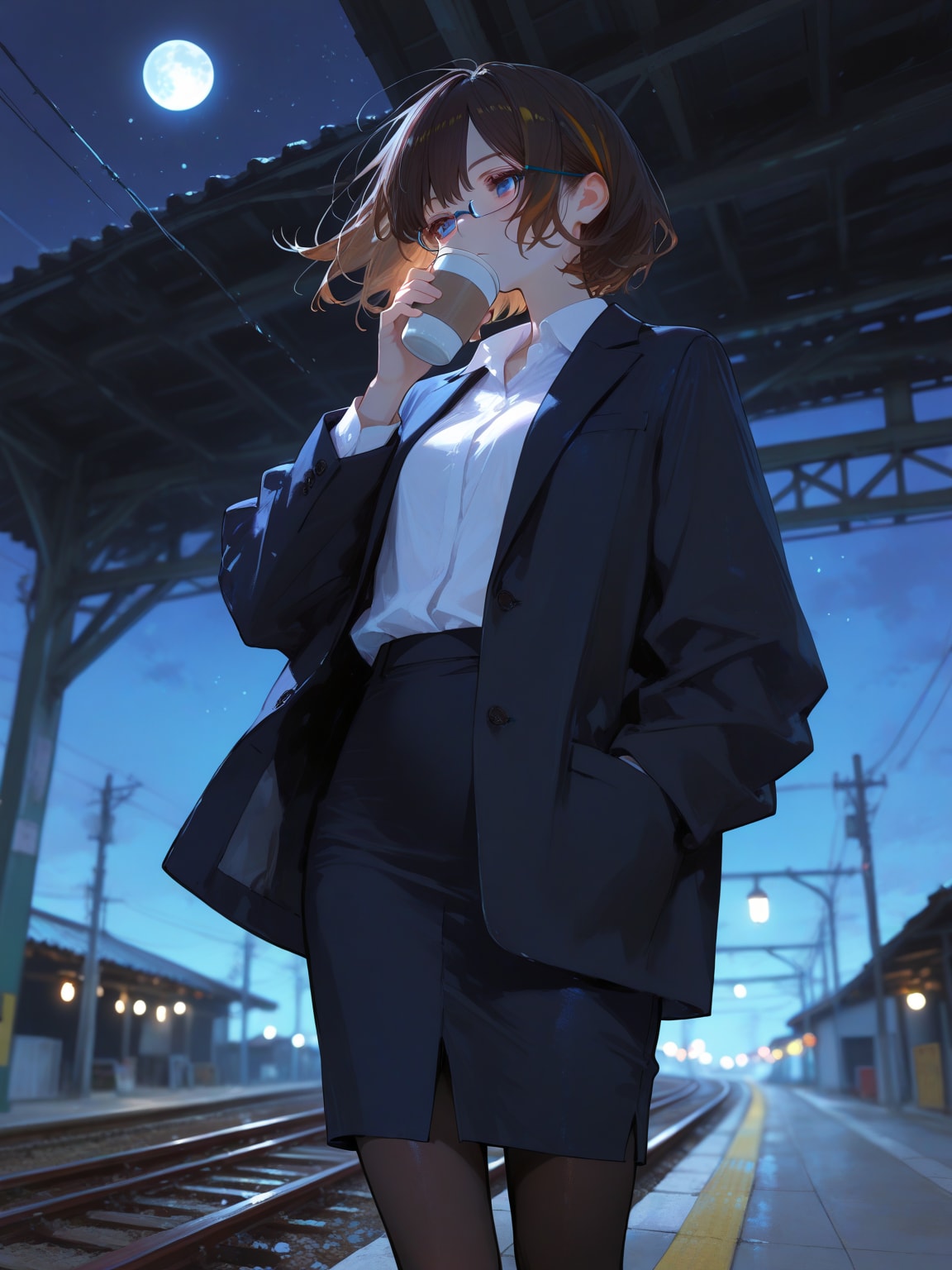 （あかん、終電で乗り過ごした） | の人気AIイラスト・グラビア