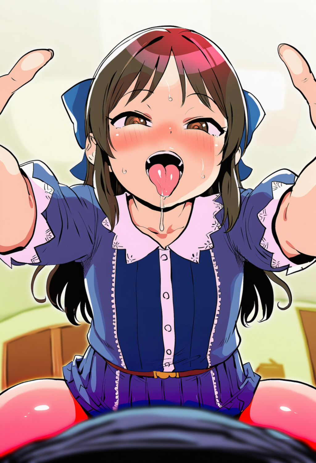 女の子に押し倒される