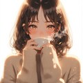 コーヒーを飲む女の子 2 3枚目