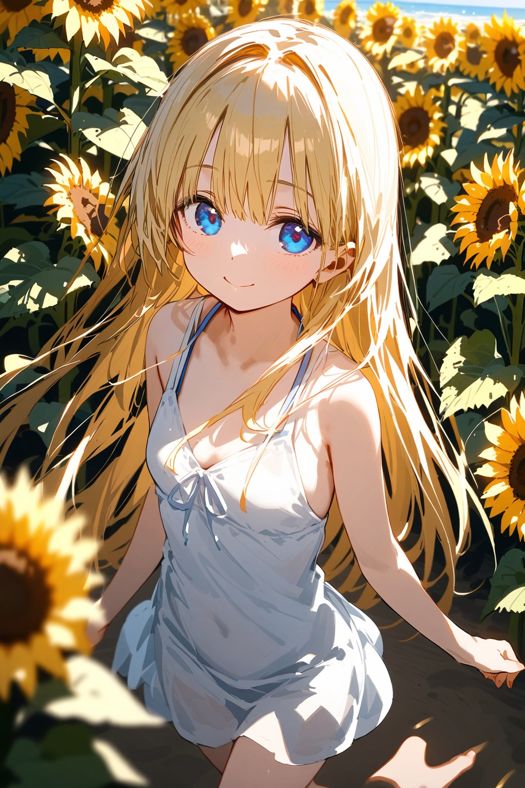 ひまわりと少女 | の人気AIイラスト・グラビア