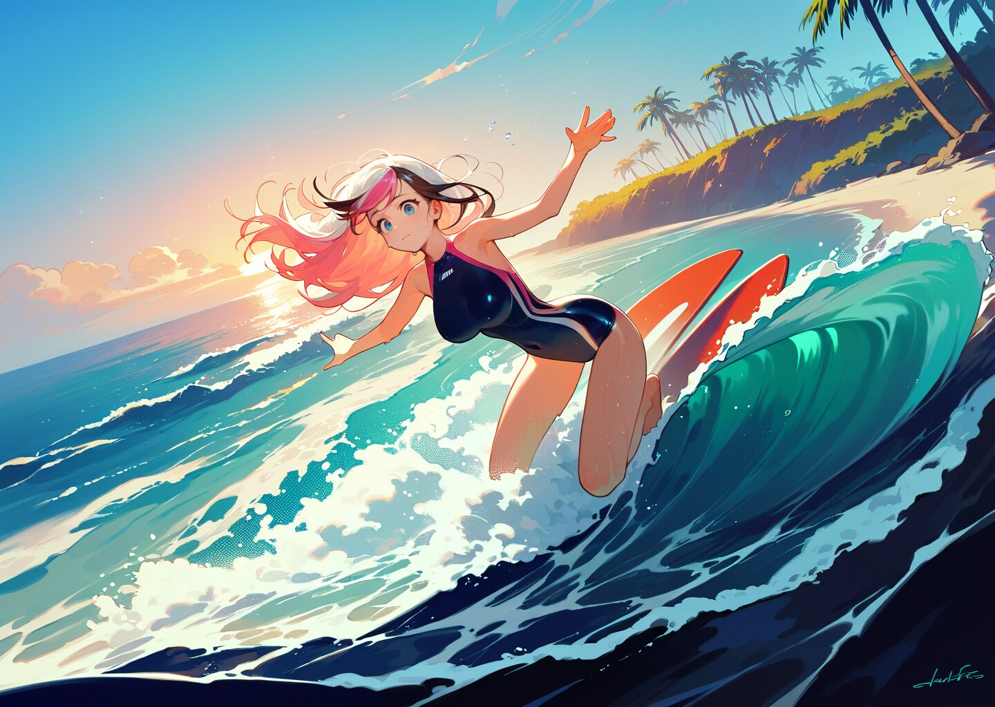 波の日（7月3日 記念日） | の人気AIイラスト・グラビア