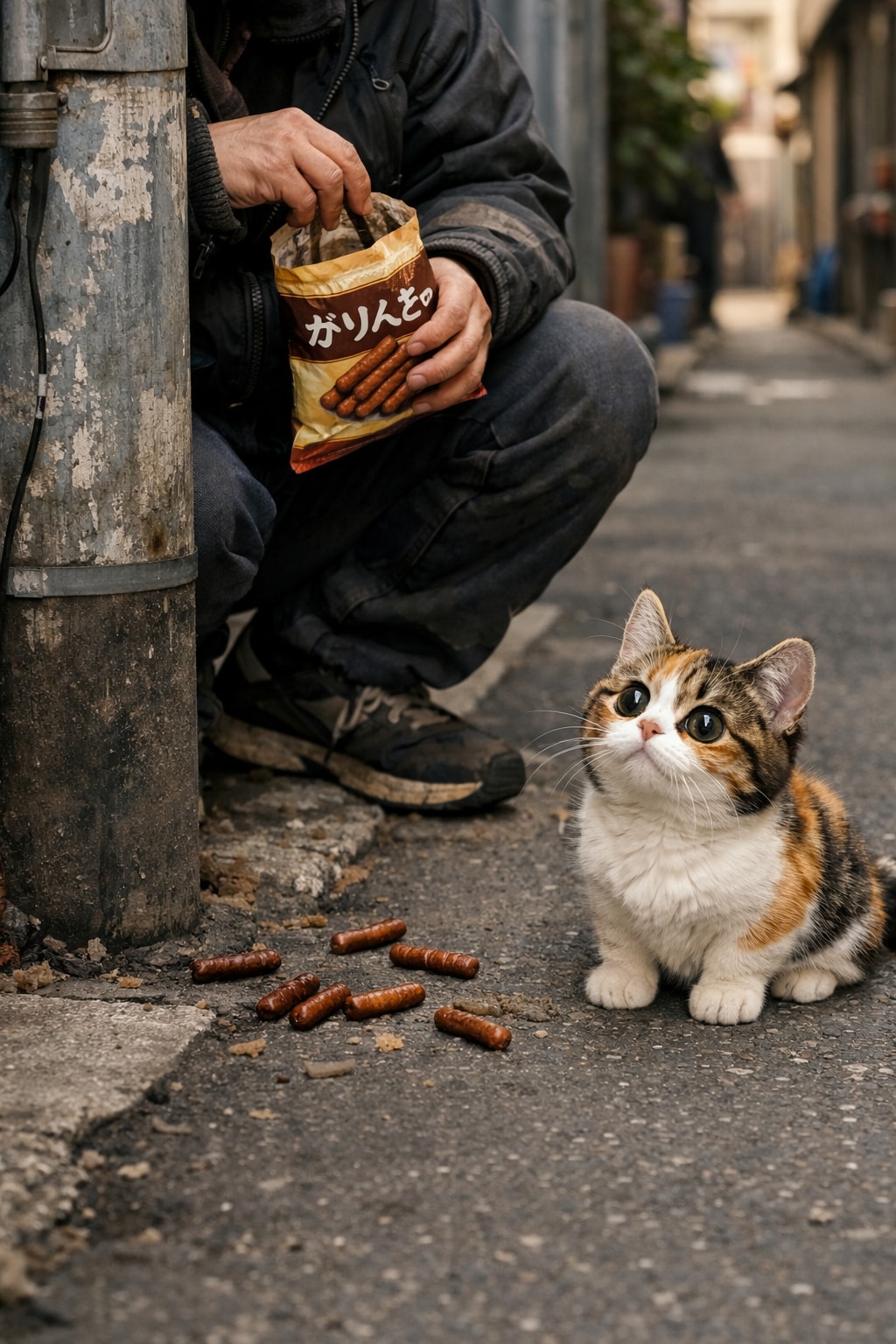 かりんとうを落としてしまった光景