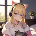 猫と音楽タイム 3枚目