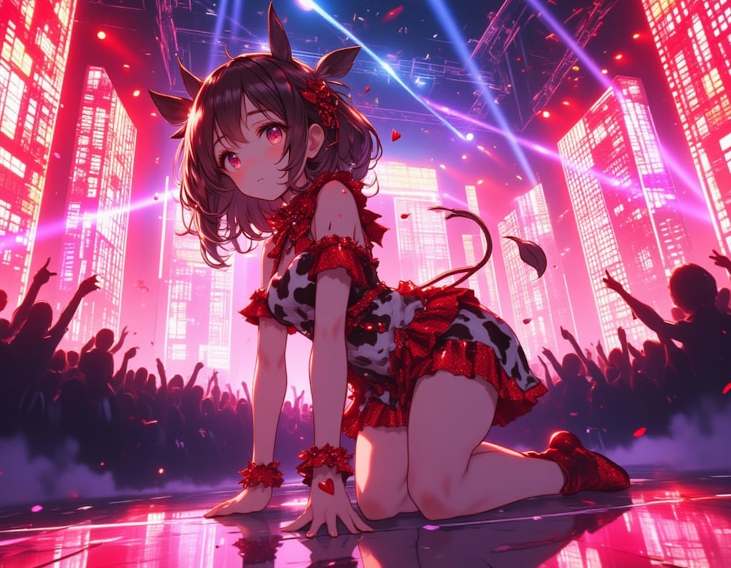 情熱の赤担当♡ライブステージの子牛アイドル