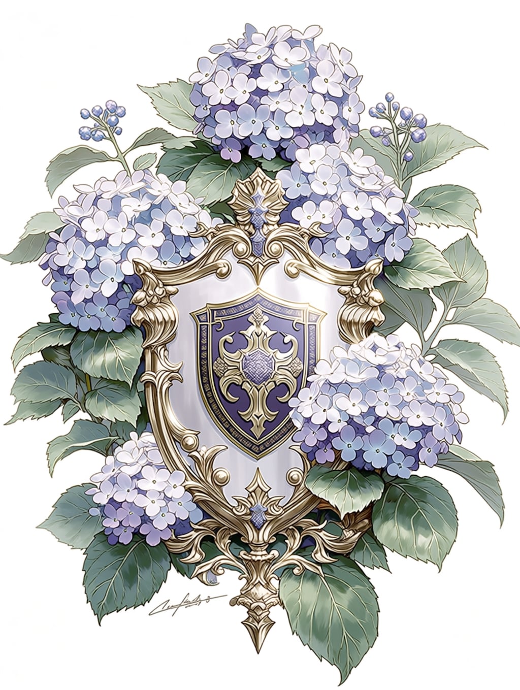 Shield of hydrangea