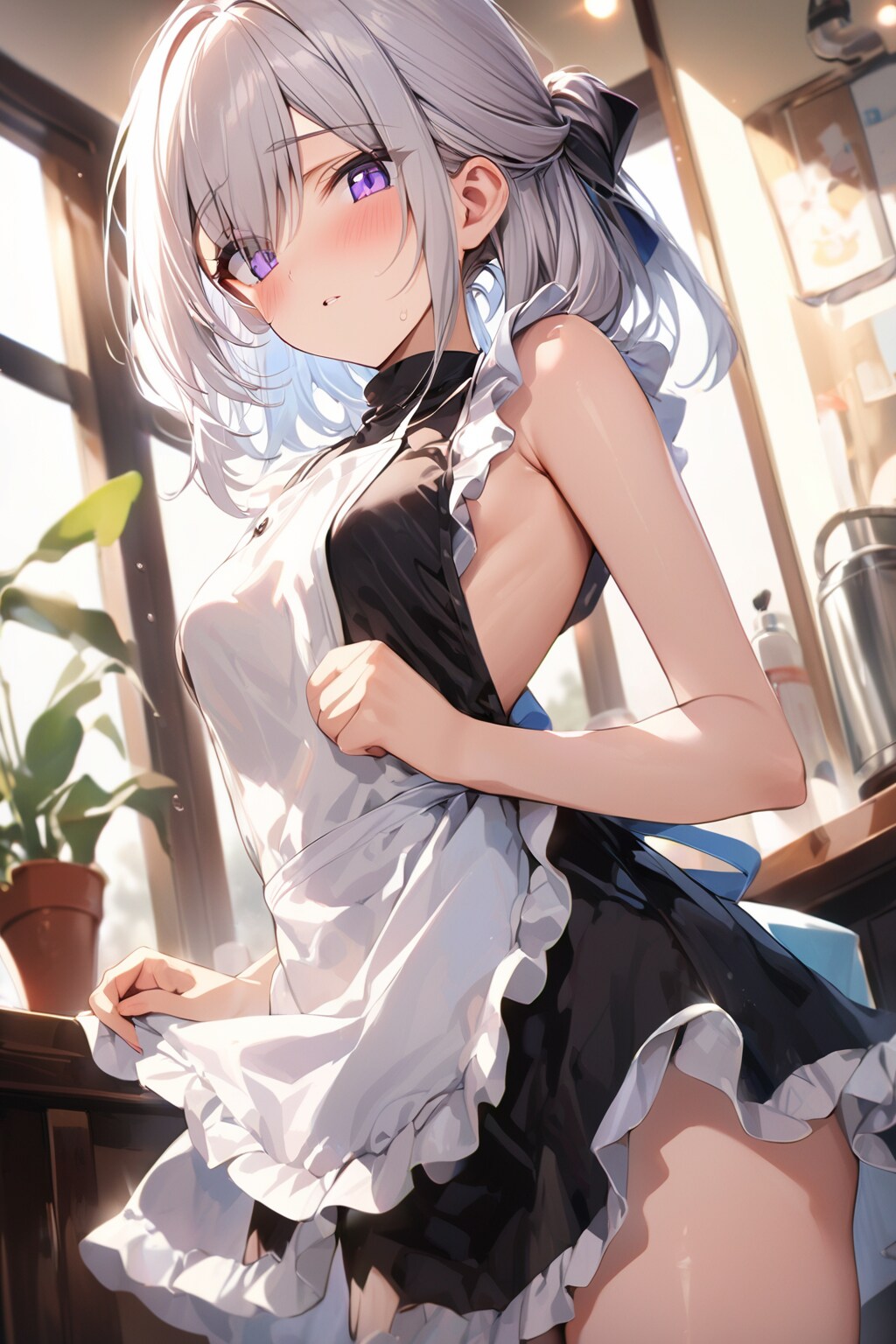 (801HQ)銀髪ちゃんエプロン