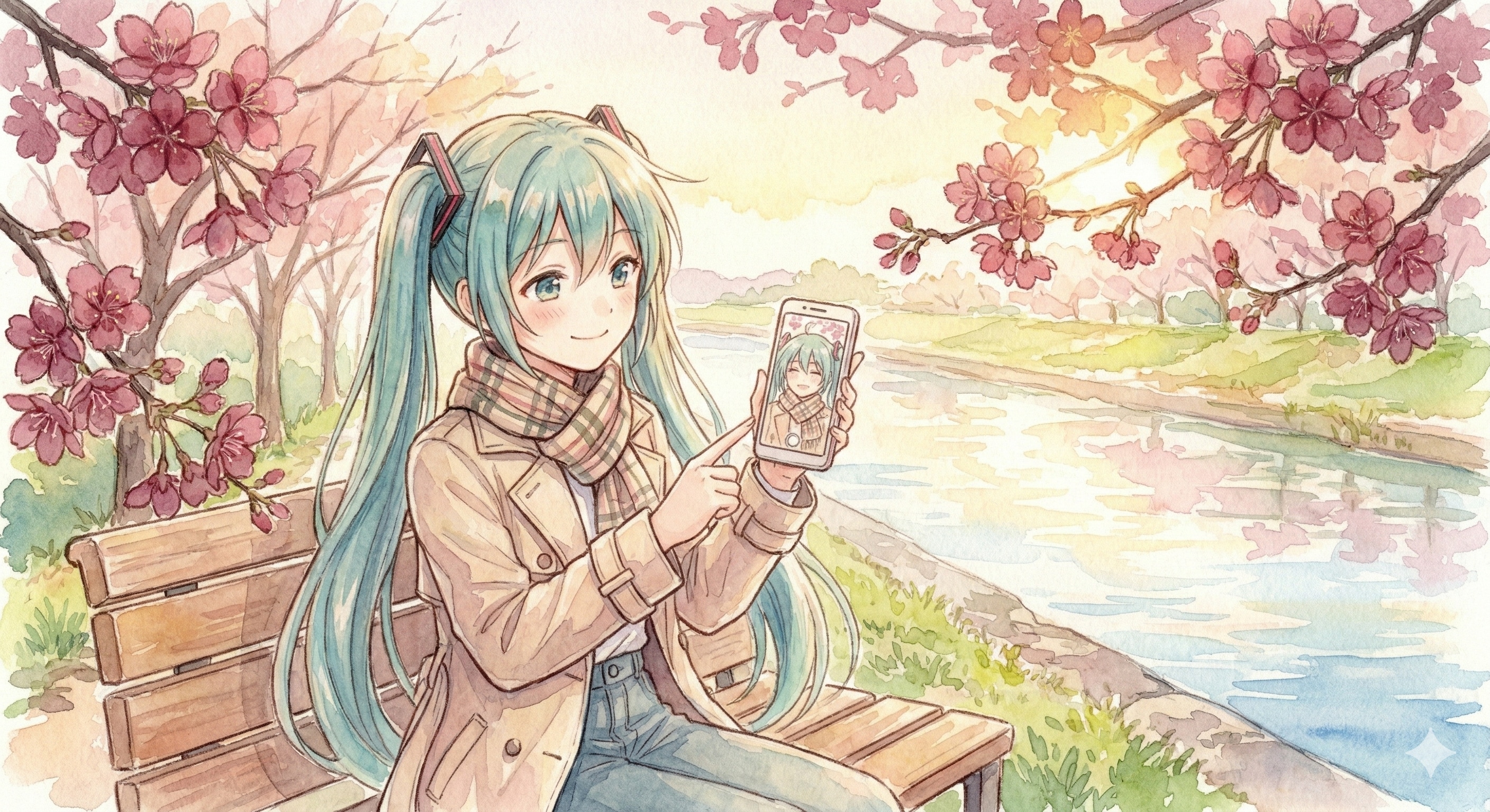 水彩画ミクさん　カンペキな一枚　見せてあげる | の人気AIイラスト・グラビア