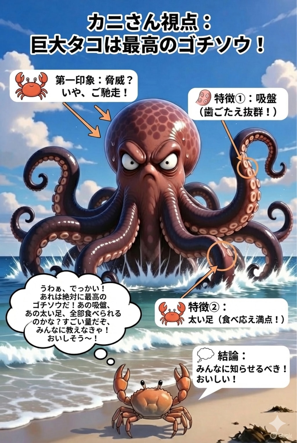 タコの他己紹介（カニさん視点🦀）